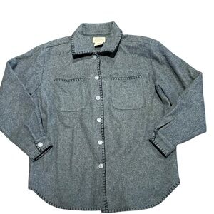 St. John's Bay Charcoal Wool Blend Shirt Jacket Shacket Womens Large
